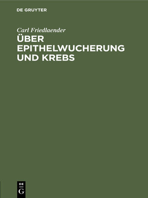 cover image of Über Epithelwucherung und Krebs
